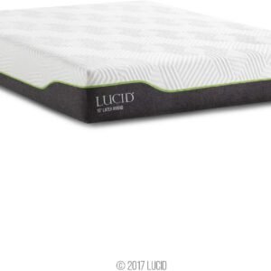 LUCID 10 Inch Latex Hybrid Mattress - Responsive Latex Foam and Encased Springs - Medium Firm Feel - Motion Isolation - Edge Support - Gel Infused - Pressure Relief - Bed in a Box - King Size