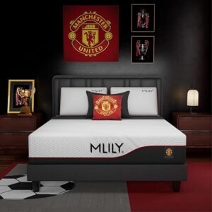 MLILY Queen Size Mattress 12 Inch Memory Foam Manchester United, Medium Feel, Cool Sleep & Pressure Relief, Fiberglass Free, Made in The USA of Certified Safe US Foam and Global Materials, White